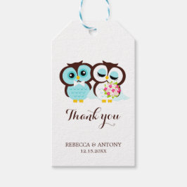 Bride en Groom Owls Cadeaulabel