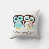 Bride en Groom Owls Kussen (Achterkant)