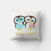 Bride en Groom Owls Kussen (Voorkant)