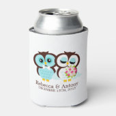 Bride en Groom Owls Wedding Blikjeskoeler (Blikje Voorkant)