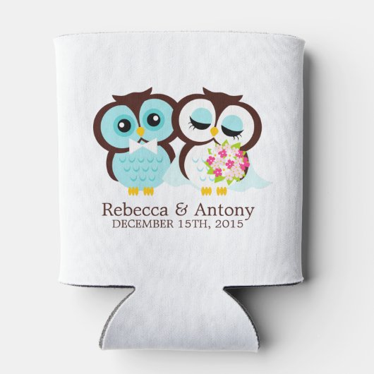 Bride en Groom Owls Wedding Blikjeskoeler (Achterkant)