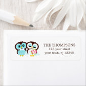 Bride en Groom Owls Wedding Etiket (Insitu)