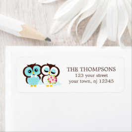 Bride en Groom Owls Wedding Etiket
