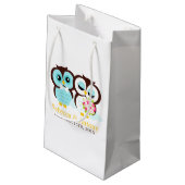 Bride en Groom Owls Wedding Klein Cadeauzakje (Achterkant Gekanteld)