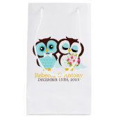 Bride en Groom Owls Wedding Klein Cadeauzakje (Voorkant)
