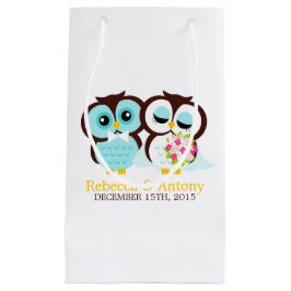 Bride en Groom Owls Wedding Klein Cadeauzakje