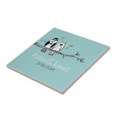 Bride en Groom Owls Wedding Tegeltje (Zijkant)