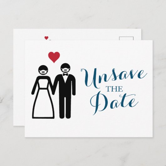 Bride en Groom (paar) sparen de Datum Aankondigingskaart (Voorkant / Achterkant)