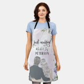 Bride en Groom Paarse Blush Flowers gewoon getrouw Schort (Gedragen)