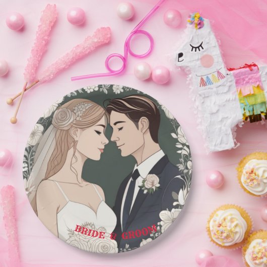 BRIDE EN GROOM PAPIEREN BORDJE (Feest)