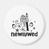 Bride en Groom Pas getrouwd Magneet (Voorkant)