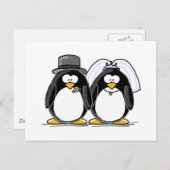 Bride en Groom Penguins Briefkaart (Voorkant / Achterkant)