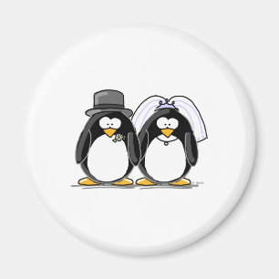 Bride en Groom Penguins Magneet