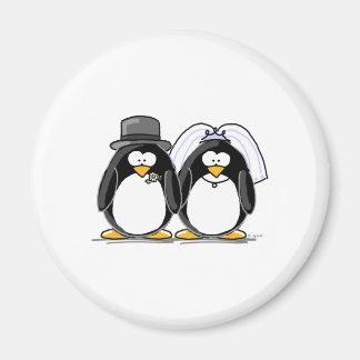 Bride en Groom Penguins Magneet