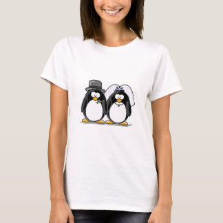 Bride en Groom Penguins T-shirt