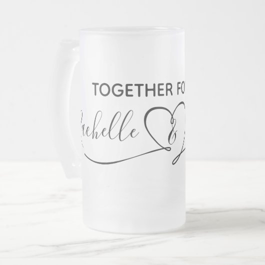 Bride en Groom Persoonlijk samen Forever Matglas Bierpul (Voorkant links)
