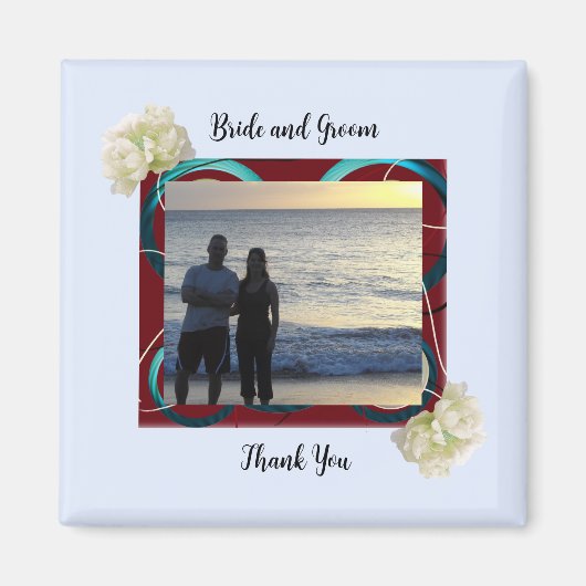 Bride en Groom Photo Wedding Magnet (Voorkant)