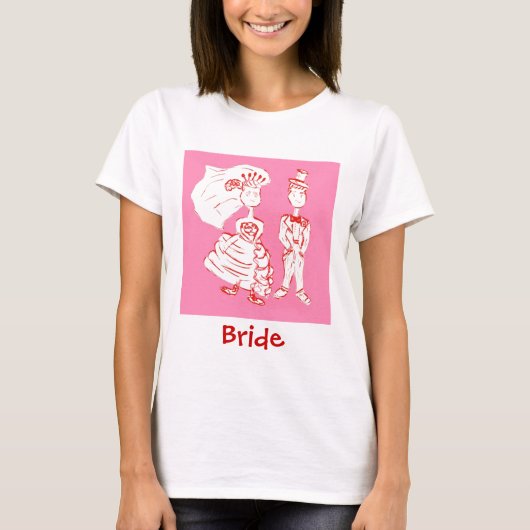 Bride en Groom Pop Art T-shirt (Voorkant)