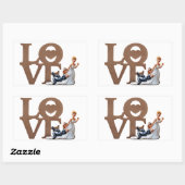 Bride en Groom Rechthoekige Sticker (Vel)