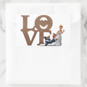 Bride en Groom Rechthoekige Sticker (Tas)