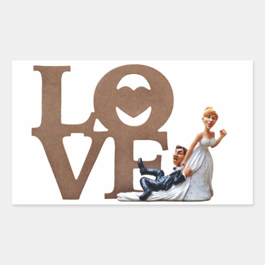 Bride en Groom Rechthoekige Sticker (Voorkant)