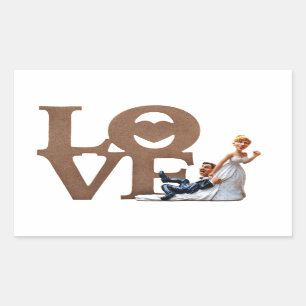 Bride en Groom Rechthoekige Sticker