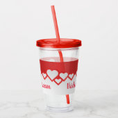 Bride en Groom Red Hearts Acryl Drinkbeker (Links)