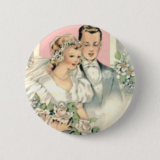 Bride en Groom Ronde Button 5,7 Cm (Voorkant)