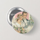 Bride en Groom Ronde Button 5,7 Cm (Voorkant /achterkant)