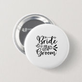 Bride en groom ronde button 5,7 cm (Voorkant /achterkant)