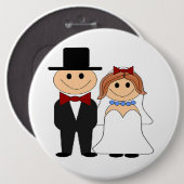 BRIDE EN GROOM RONDE BUTTON 6,0 CM (Voorkant /achterkant)