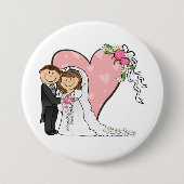 Bride en Groom Ronde Button 7,6 Cm (Voorkant)