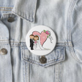 Bride en Groom Ronde Button 7,6 Cm (In situ)