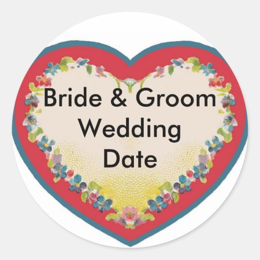 Bride en Groom Ronde Sticker (Voorkant)
