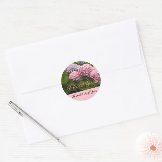 Bride en Groom Ronde Sticker (Envelop)