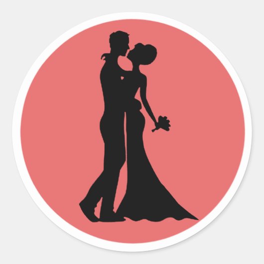 Bride en Groom Ronde Sticker (Voorkant)