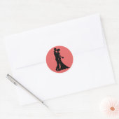 Bride en Groom Ronde Sticker (Envelop)
