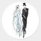 Bride en Groom Ronde Sticker (Voorkant)