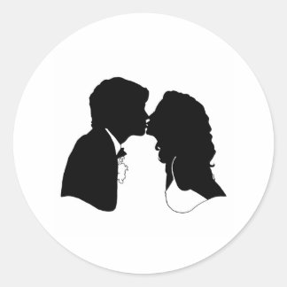Bride en Groom Ronde Sticker