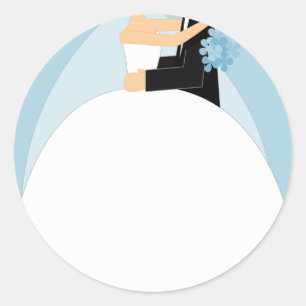 Bride en Groom Ronde Sticker
