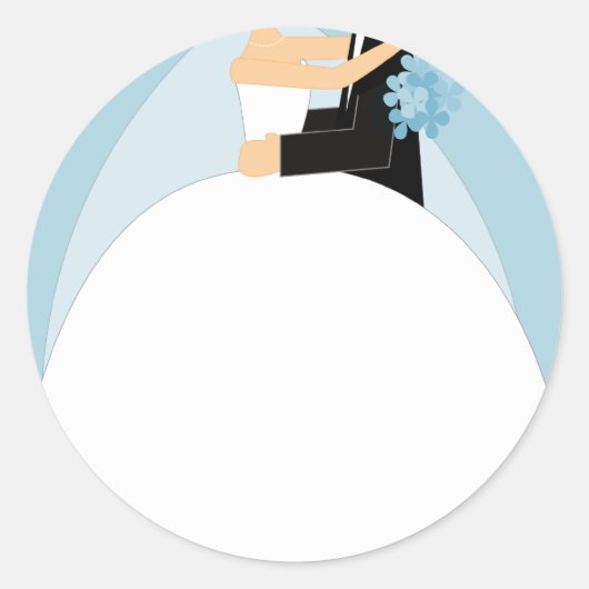 Bride en Groom Ronde Sticker (Voorkant)
