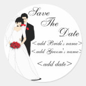 Bride en Groom Ronde Sticker (Voorkant)