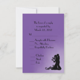 Bride en Groom Royal Paars RSVP met Menu