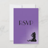 Bride en Groom Royal Paars RSVP met Menu (Achterkant)