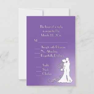 Bride en Groom Royal Paars RSVP met Menu