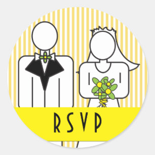 Bride- en Groom rsvp-Stickers Ronde Sticker