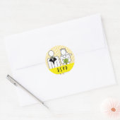 Bride- en Groom rsvp-Stickers Ronde Sticker (Envelop)
