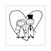 Bride en Groom Rubber Stamp Rubberstempel (Afrduk)
