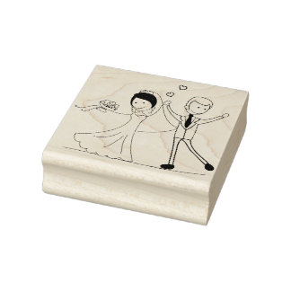 Bride en Groom Rubber Stamp Rubberstempel