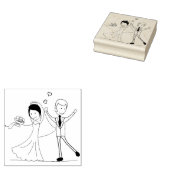 Bride en Groom Rubber Stamp Rubberstempel (Gestempeld)